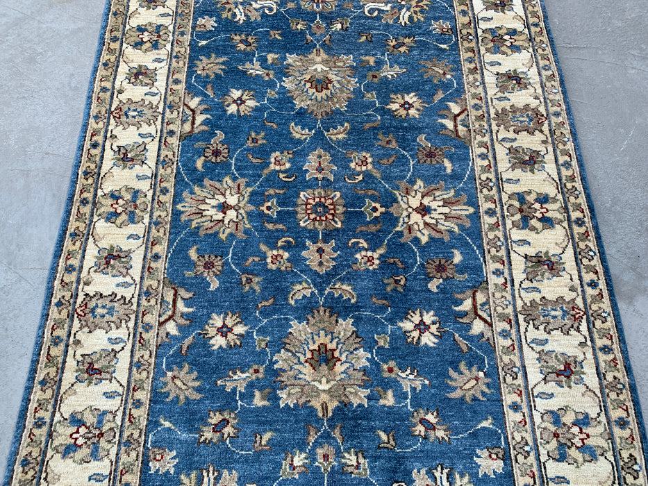 5'10 x 4'0 Hand-Knotted Peshawari Chobi Wool Rug - Blue Traditional Floral Area Rug - KBHM-584