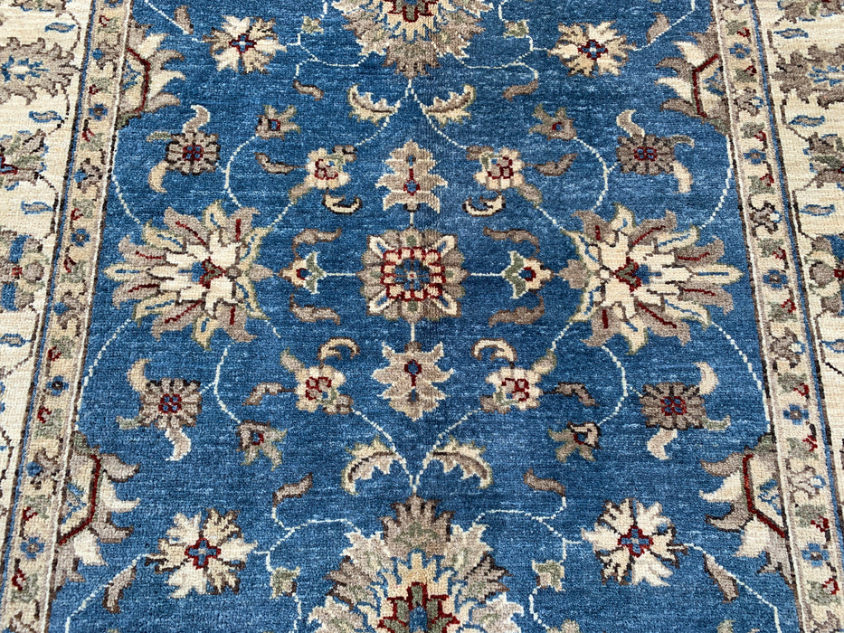 5'10 x 4'0 Hand-Knotted Peshawari Chobi Wool Rug - Blue Traditional Floral Area Rug - KBHM-584