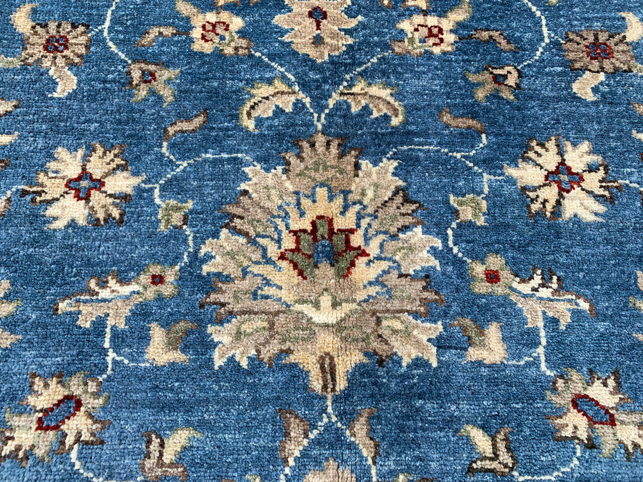 5'10 x 4'0 Hand-Knotted Peshawari Chobi Wool Rug - Blue Traditional Floral Area Rug - KBHM-584