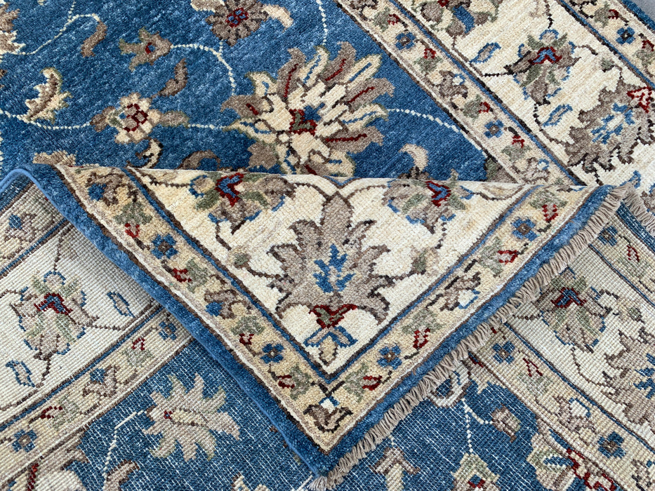 5'10 x 4'0 Hand-Knotted Peshawari Chobi Wool Rug - Blue Traditional Floral Area Rug - KBHM-584