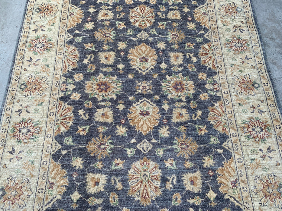6'7 x 4'11 Hand-Knotted Peshawari Chobi Wool Rug - Gray Traditional Floral Area Rug - KBHM-585