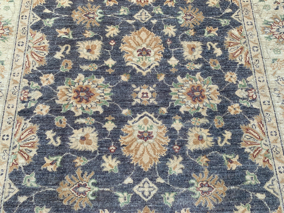 6'7 x 4'11 Hand-Knotted Peshawari Chobi Wool Rug - Gray Traditional Floral Area Rug - KBHM-585