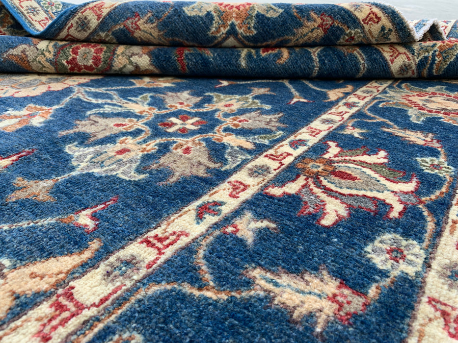 7'8 x 4'10 Hand-Knotted Peshawari Chobi Wool Rug - Blue Traditional Floral Area Rug - KBHM-586