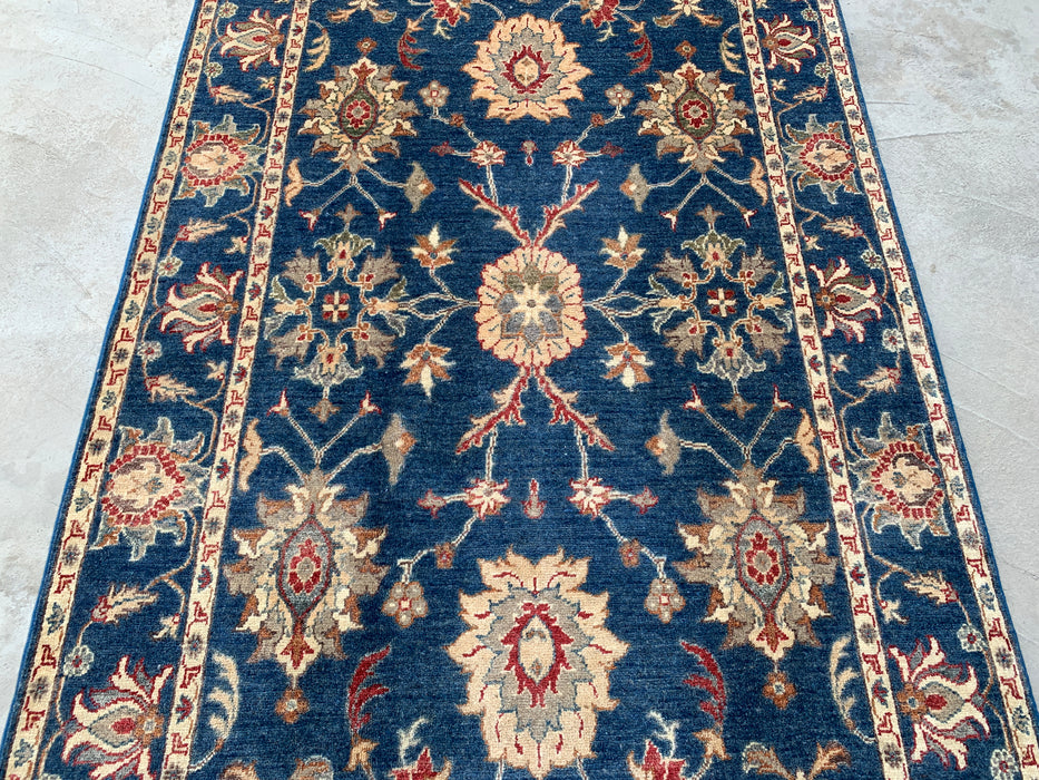 7'8 x 4'10 Hand-Knotted Peshawari Chobi Wool Rug - Blue Traditional Floral Area Rug - KBHM-586