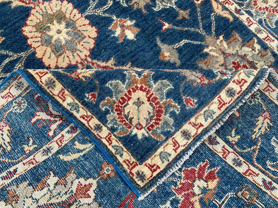 7'8 x 4'10 Hand-Knotted Peshawari Chobi Wool Rug - Blue Traditional Floral Area Rug - KBHM-586