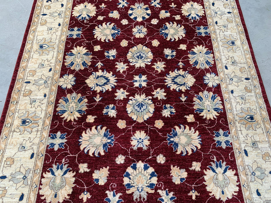 6'7 x 4'11 Hand-Knotted Peshawari Chobi Wool Rug - Red Traditional Floral Area Rug - KBHM-587