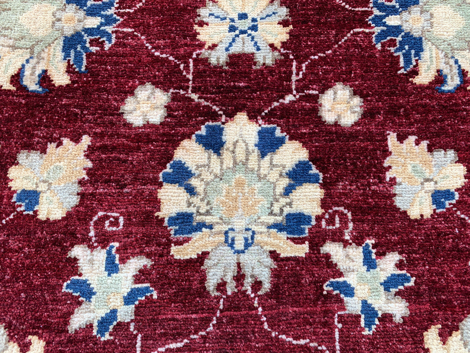 6'7 x 4'11 Hand-Knotted Peshawari Chobi Wool Rug - Red Traditional Floral Area Rug - KBHM-587