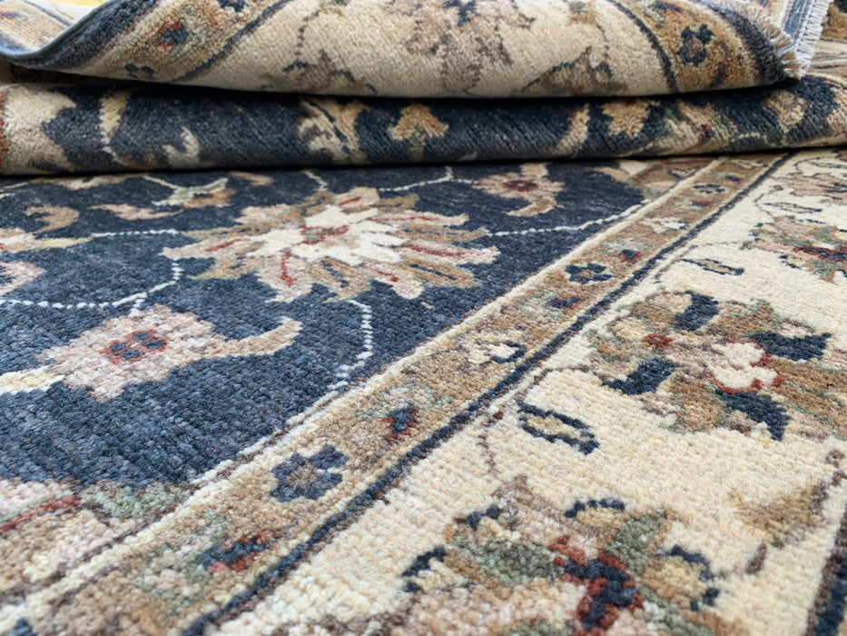 6'5 x 3'11 Hand-Knotted Peshawari Chobi Wool Rug - Blue Traditional Floral Area Rug - KBHM-589