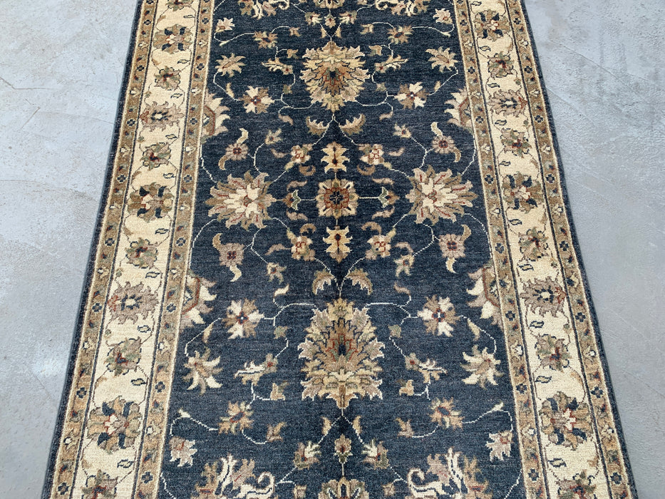 6'5 x 3'11 Hand-Knotted Peshawari Chobi Wool Rug - Blue Traditional Floral Area Rug - KBHM-589