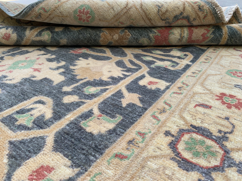 6'8 x 5'0 Hand-Knotted Peshawari Chobi Wool Rug - Gray Traditional Floral Area Rug - KBHM-590