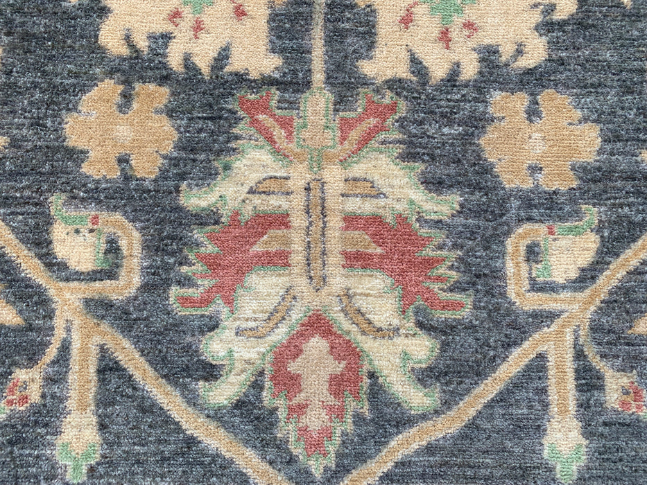 6'8 x 5'0 Hand-Knotted Peshawari Chobi Wool Rug - Gray Traditional Floral Area Rug - KBHM-590
