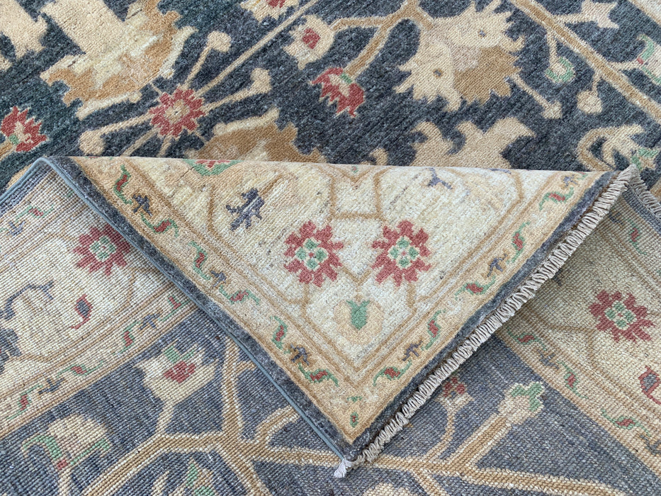 6'8 x 5'0 Hand-Knotted Peshawari Chobi Wool Rug - Gray Traditional Floral Area Rug - KBHM-590