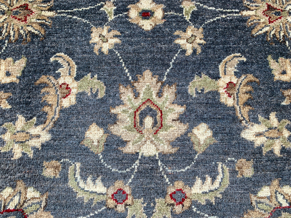6'10 x 4'10 handgeknoopt Peshawari Chobi wollen tapijt - Blauw traditioneel bloemmotief vloerkleed - KBHM-591