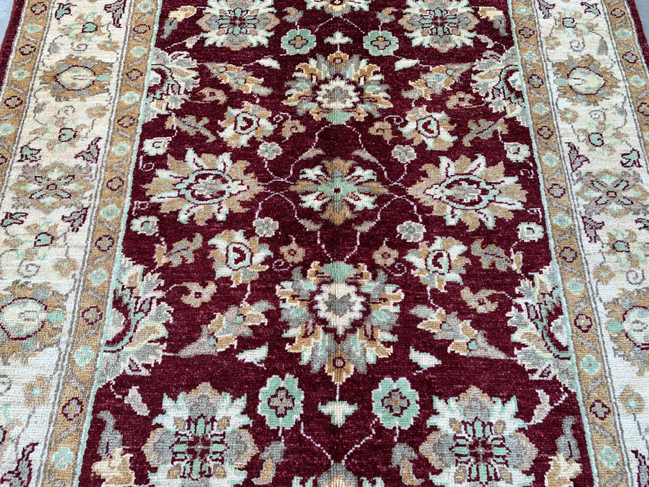 6'0 x 3'11 Hand-Knotted Peshawari Chobi Wool Rug - Red Traditional Floral Area Rug - KBHM-592