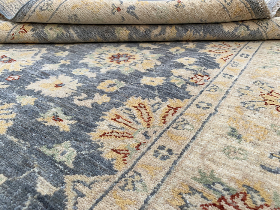 6'6 x 4'10 Hand-Knotted Peshawari Chobi Wool Rug - Gray Traditional Floral Area Rug - KBHM-595