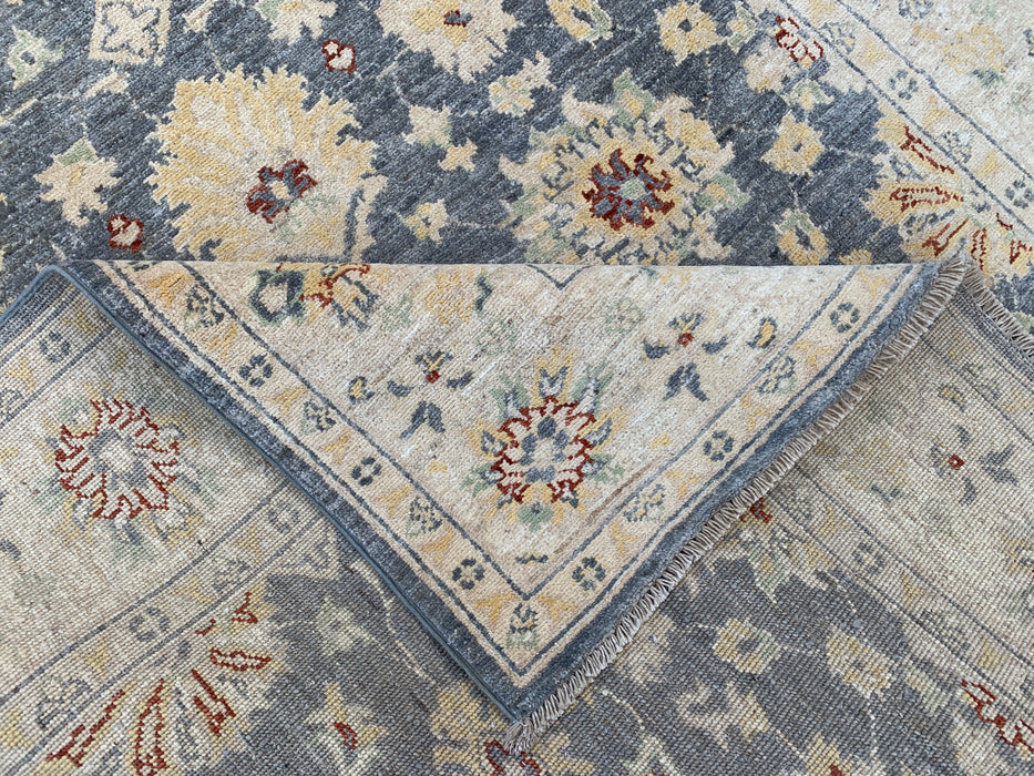 6'6 x 4'10 Hand-Knotted Peshawari Chobi Wool Rug - Gray Traditional Floral Area Rug - KBHM-595
