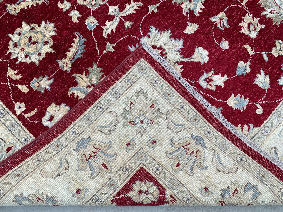 6'9 x 4'11 Hand-Knotted Peshawari Chobi Wool Rug - Red Traditional Floral Area Rug - KBHM-599