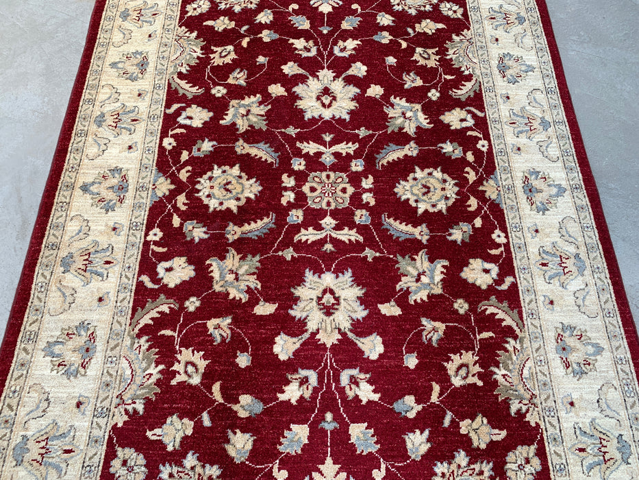6'9 x 4'11 Hand-Knotted Peshawari Chobi Wool Rug - Red Traditional Floral Area Rug - KBHM-599
