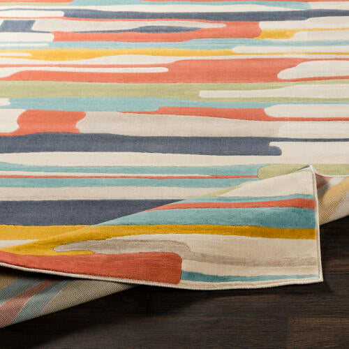 City Machinaal Geweven Vloerkleed — Oranje / Aqua Multi | CIT-2339 - construction