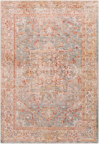 Livabliss Mirabel machinaal geweven vloerkleed — Roest / Blauw | MBE-2310 - performance