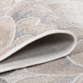 Ivoren bloementapijt – Zachte 3D-textuur voor binnen/buiten (pluist niet)