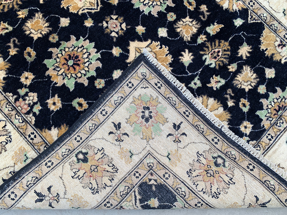 6'2 x 4'9 Hand-Knotted Peshawari Chobi Wool Rug - Black Traditional Floral Area Rug - KBHM-600
