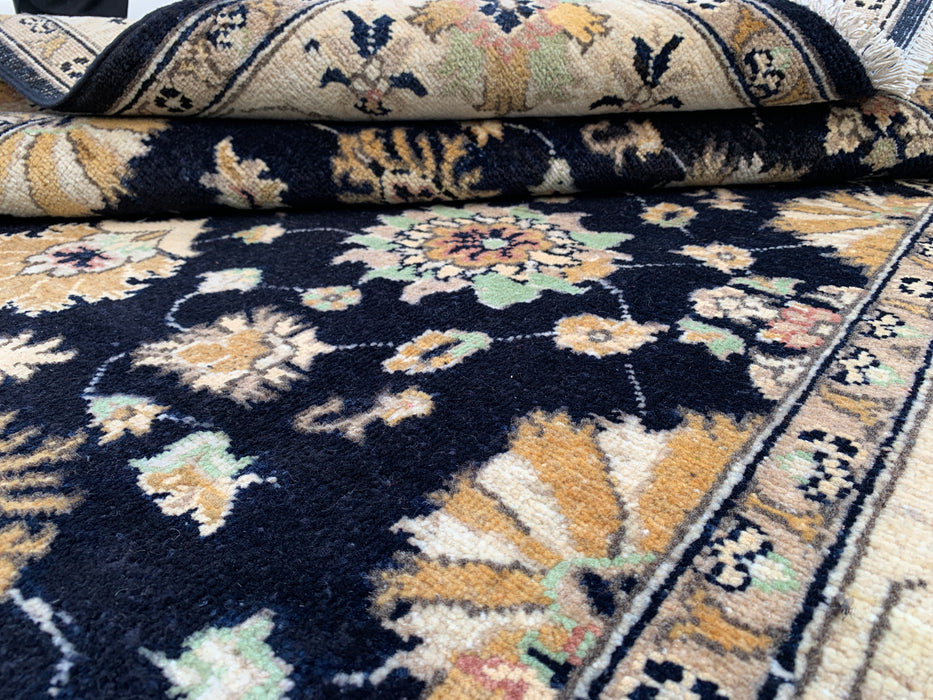 6'2 x 4'9 Hand-Knotted Peshawari Chobi Wool Rug - Black Traditional Floral Area Rug - KBHM-600
