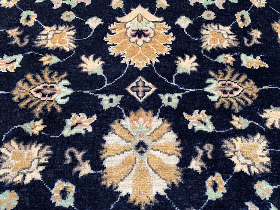 6'2 x 4'9 Hand-Knotted Peshawari Chobi Wool Rug - Black Traditional Floral Area Rug - KBHM-600