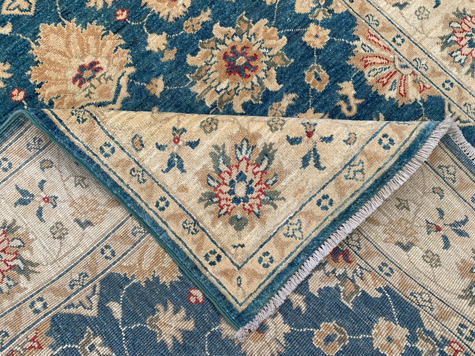 6'6 x 5'0 Hand-Knotted Peshawari Chobi Wool Rug - Blue Traditional Floral Area Rug - KBHM-603