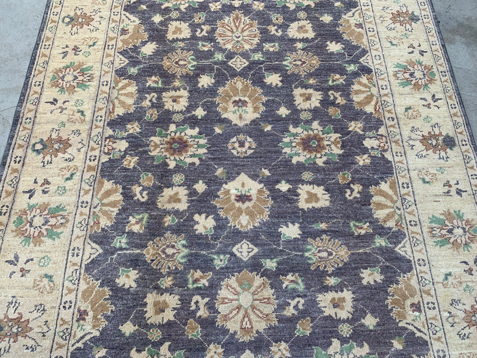 195 x 157 cm handgeknoopt Peshawari Chobi wollen tapijt - Grijs traditioneel bloemenkleed - KBHM-606