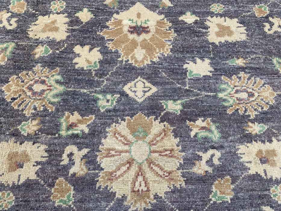 195 x 157 cm handgeknoopt Peshawari Chobi wollen tapijt - Grijs traditioneel bloemenkleed - KBHM-606