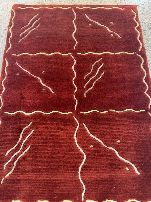 60x90 cm handgeknoopt Nepalees vloerkleed van 100% wol