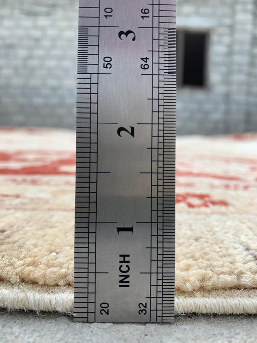11'10 x 9'5 Handgeknoopt Peshawari Chobi Wollen Vloerkleed - Ivoor Traditioneel Bloemrijk Vloerkleed - KBHM-610
