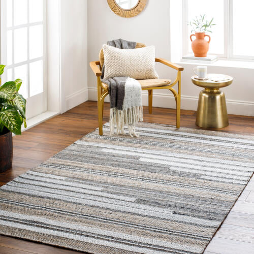 Azalea Handgemaakt Vloerkleed — Zwart / Tan | AZA-2334