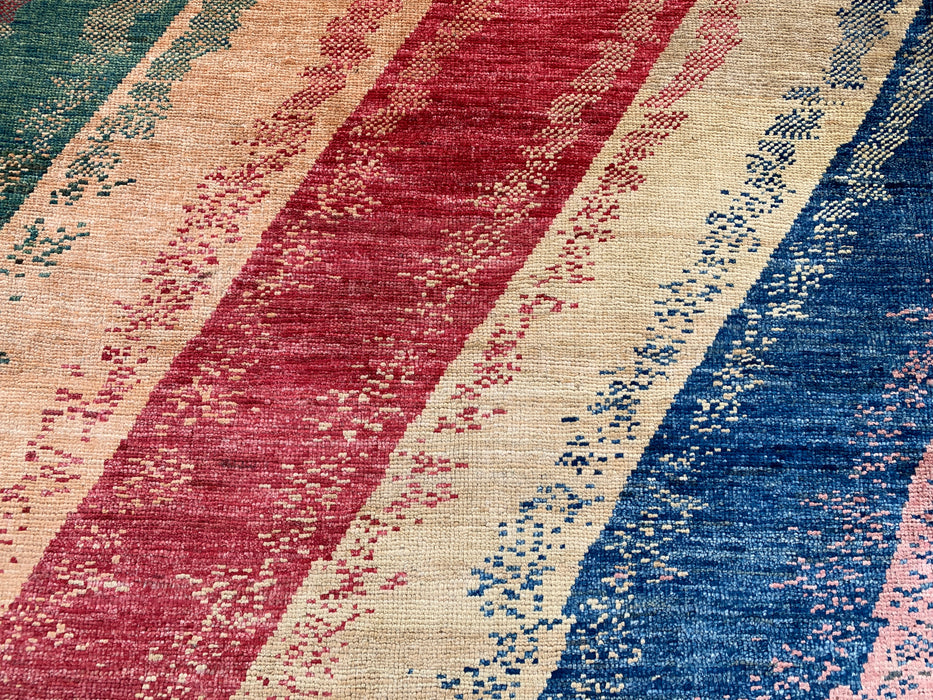 7'7 x 5'7 handgeknoopt Perzisch Chobi wollen vloerkleed - Veelkleurig abstract modern vloerkleed - KBHM-628