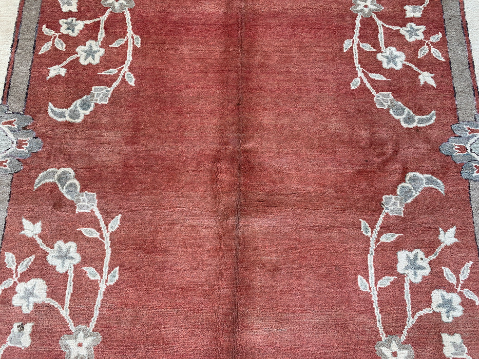 Handgemaakt Perzisch wollen vloerkleed 7x10 - Roestkleurig traditioneel Chobi-stijl kleed met open veld - Exacte afmetingen 7'8" x 6'0" - KBHM-631