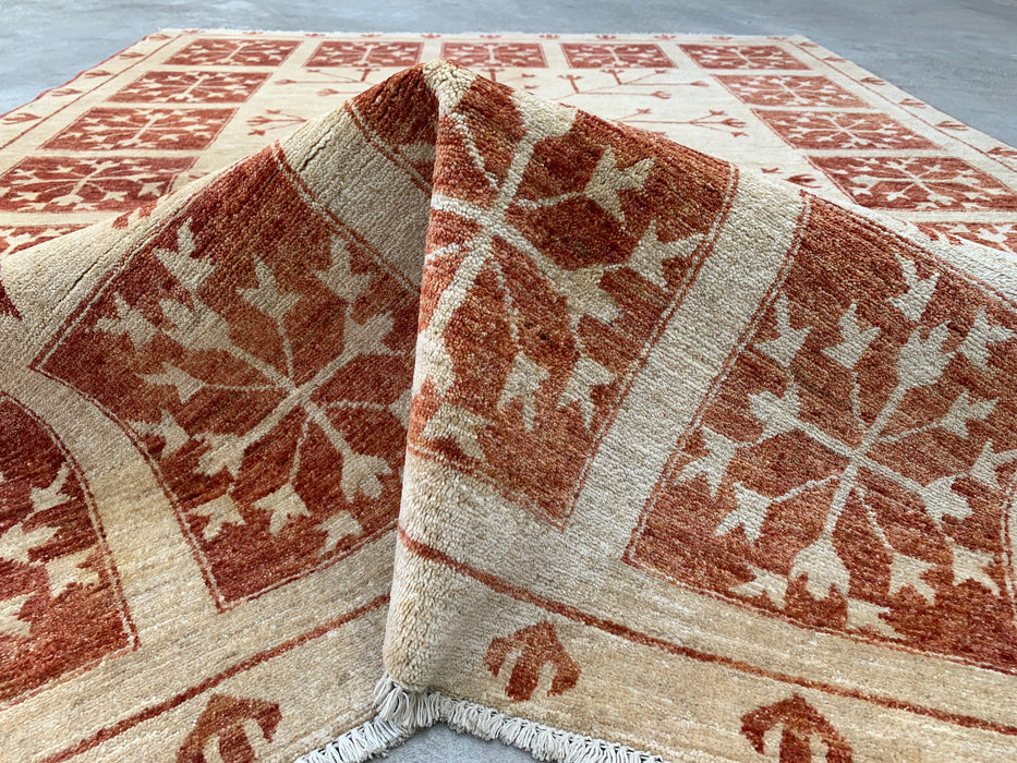 Handgemaakt Perzisch wollen vloerkleed 7x10 - Ivoor tribaal Tree of Life Chobi-stijl kleed - Exacte afmeting 7'10" x 5'10" - KBHM-633