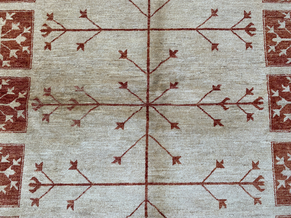 Handgemaakt Perzisch wollen vloerkleed 7x10 - Ivoor tribaal Tree of Life Chobi-stijl kleed - Exacte afmeting 7'10" x 5'10" - KBHM-633