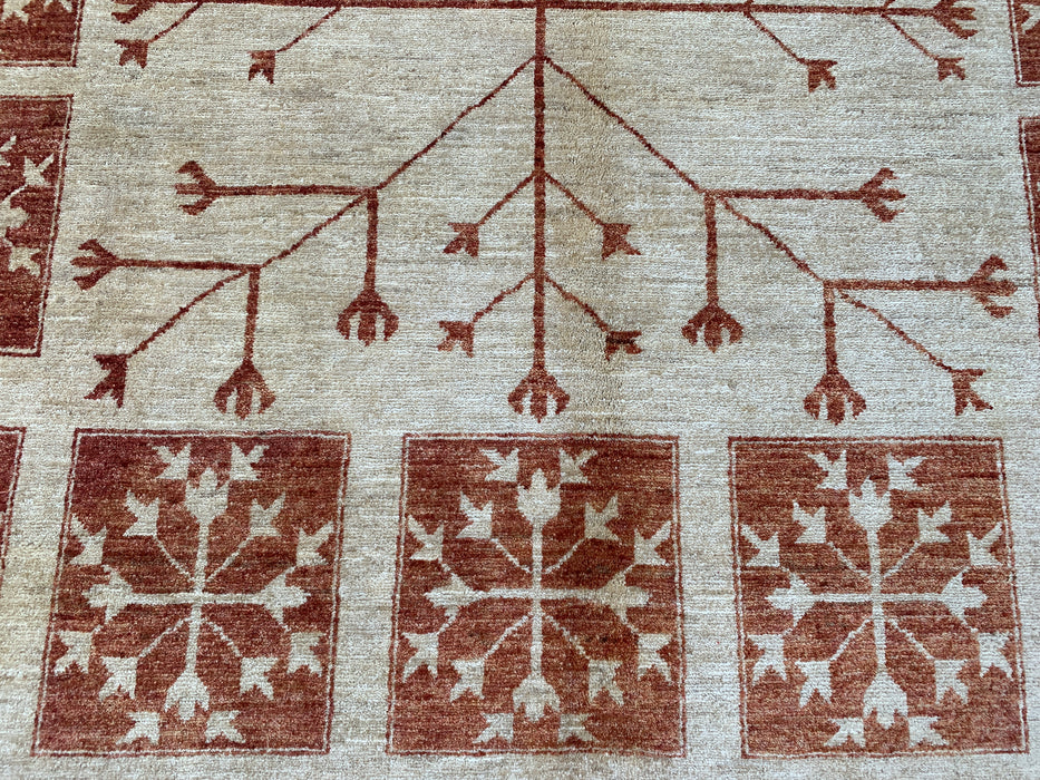 Handgemaakt Perzisch wollen vloerkleed 7x10 - Ivoor tribaal Tree of Life Chobi-stijl kleed - Exacte afmeting 7'10" x 5'10" - KBHM-633