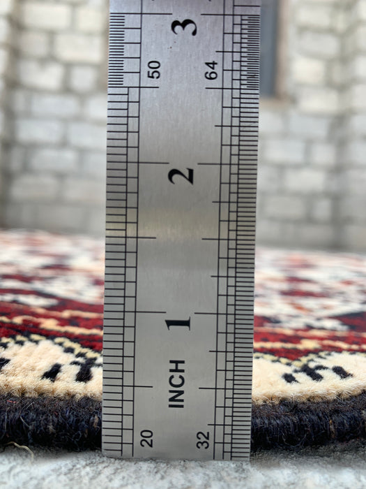 6'2 x 4'9 Handgeknoopt Peshawari Chobi wollen vloerkleed - Ivoor tribaal geometrisch karpet - KBHM-635
