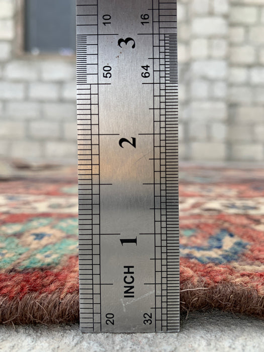 9'3 x 4'8 Handgeknoopt Perzisch wollen tapijt - Bruin tribaal geometrisch vloerkleed - KBHM-645