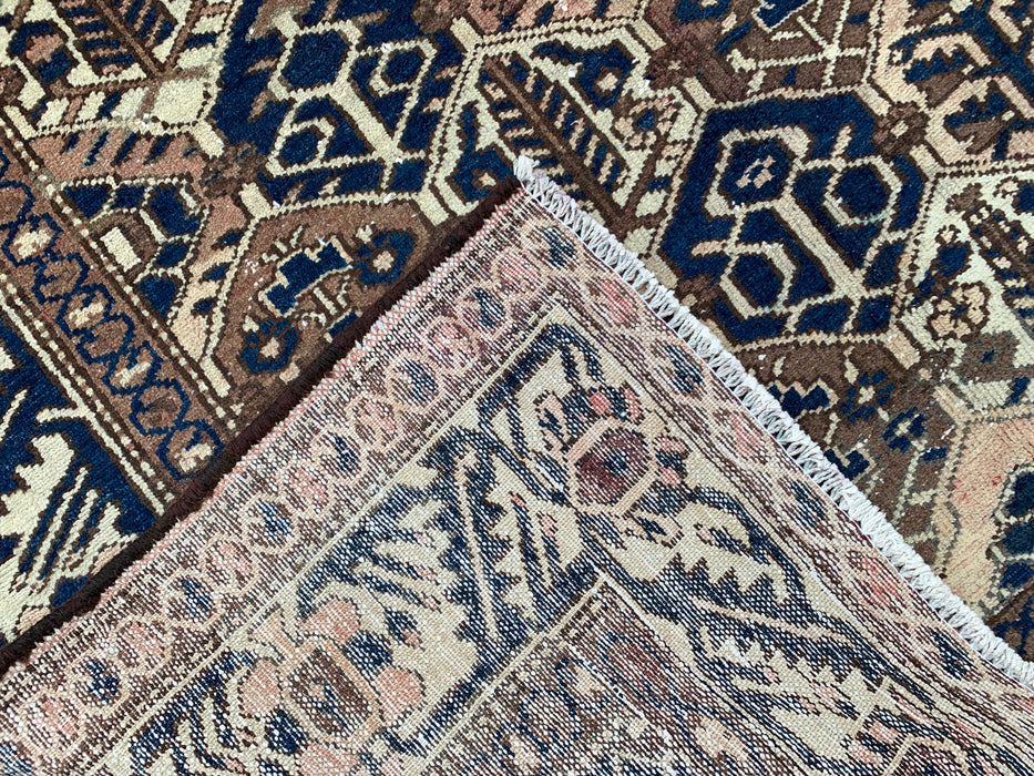 9'8 x 5'2 Handgeknoopt Perzisch wollen tapijt - Bruin tribaal geometrisch vloerkleed - KBHM-646