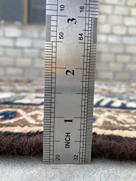 9'8 x 5'2 Handgeknoopt Perzisch wollen tapijt - Bruin tribaal geometrisch vloerkleed - KBHM-646