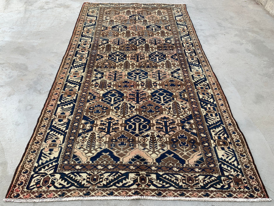 9'8 x 5'2 Handgeknoopt Perzisch wollen tapijt - Bruin tribaal geometrisch vloerkleed - KBHM-646