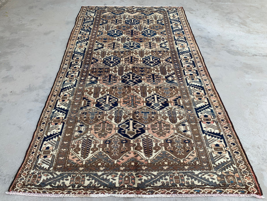9'8 x 5'2 Handgeknoopt Perzisch wollen tapijt - Bruin tribaal geometrisch vloerkleed - KBHM-646