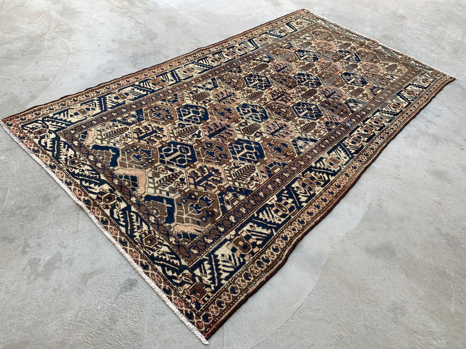 9'8 x 5'2 Handgeknoopt Perzisch wollen tapijt - Bruin tribaal geometrisch vloerkleed - KBHM-646