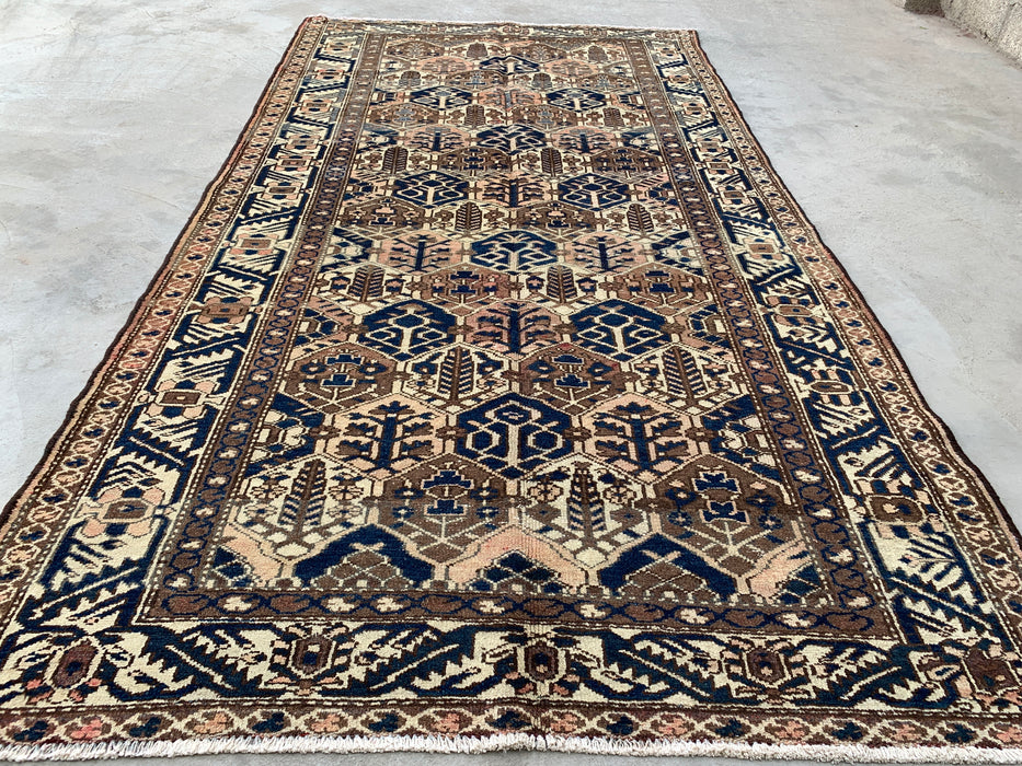 9'8 x 5'2 Handgeknoopt Perzisch wollen tapijt - Bruin tribaal geometrisch vloerkleed - KBHM-646