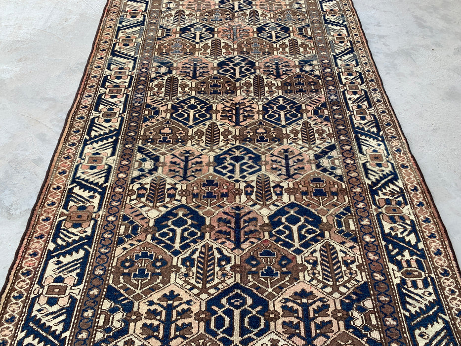 9'8 x 5'2 Handgeknoopt Perzisch wollen tapijt - Bruin tribaal geometrisch vloerkleed - KBHM-646