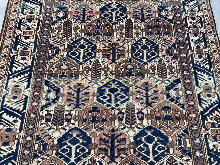 9'8 x 5'2 Handgeknoopt Perzisch wollen tapijt - Bruin tribaal geometrisch vloerkleed - KBHM-646