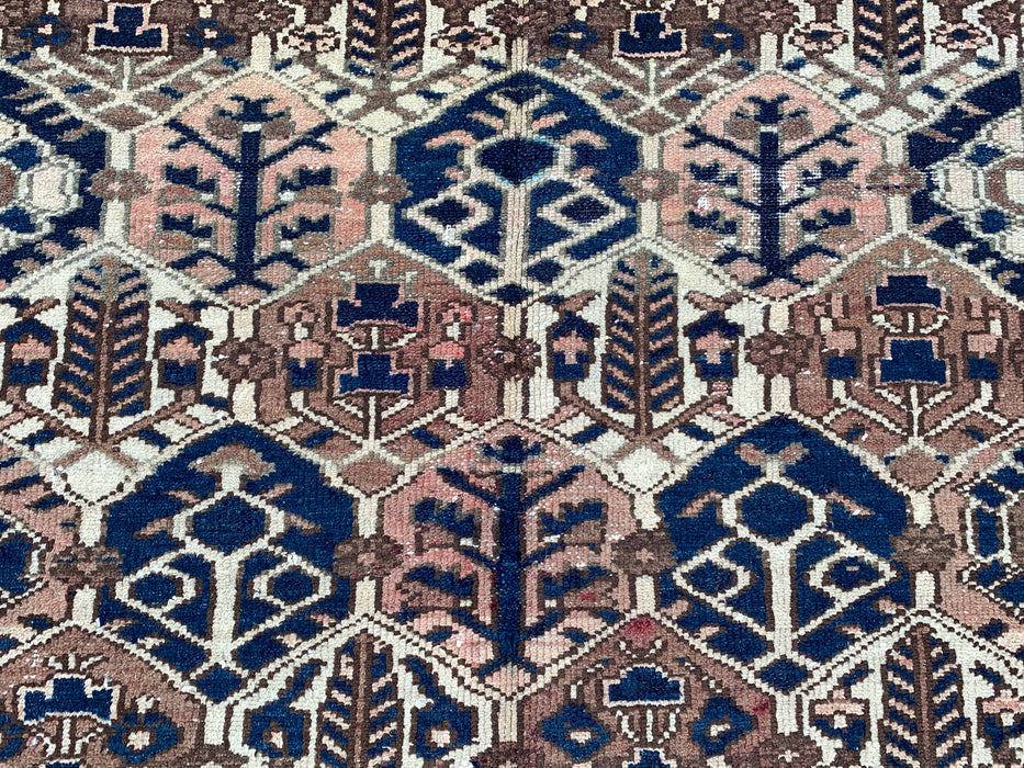 9'8 x 5'2 Handgeknoopt Perzisch wollen tapijt - Bruin tribaal geometrisch vloerkleed - KBHM-646